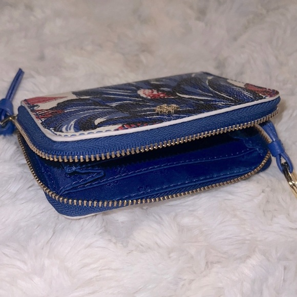 Tory Burch Vintage Floral Leather Zip Wallet / Coin Bag. Clean GUC. - Picture 10 of 13